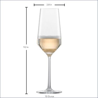 Schott Zwiesel 0026.112941 Tritan Crystal Glass Stemware Pure Collection Champagne Flute with Bubbly Spout, 200 ml, 2 Pieces, Transparent