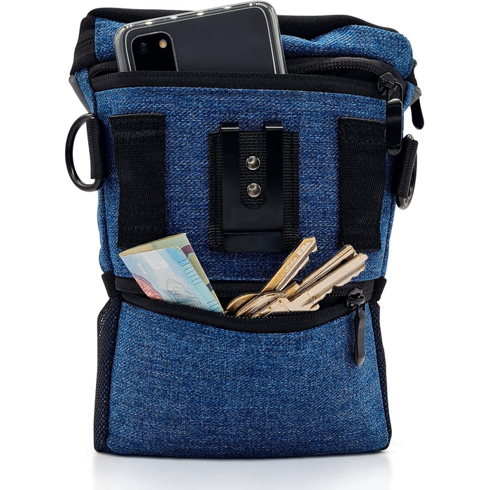 Преміум сумка для цуценят та собак - ідеальна для дресирування та навчання. Функціональна, практична, з відділенням для відходів та дозатором пакетів (Блакитна)