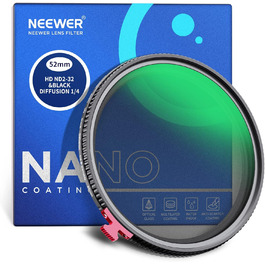 NEEWER 72mm Дифузор + ND2-ND32 Фільтр (2 в 1) для фото та відео, HD, водовідштовхуючий, знімає ефект туману, без X Cross