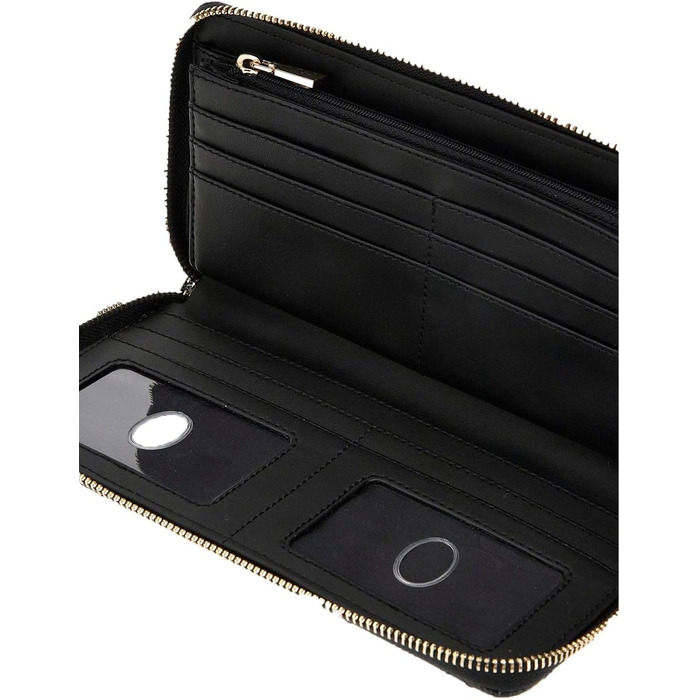GUESS Women's Laurel Checkbook Organizer Wallet, Black, One Size