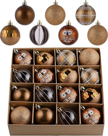 Набір ялинкових прикрас Valery Madelyn 16 шт. 6 см, червоно-зелено-золота тема, з подарунковим пакуванням