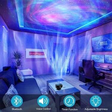 Galaxy Projector with Nebula & Galaxy Effects - LED Star Night Light - Black