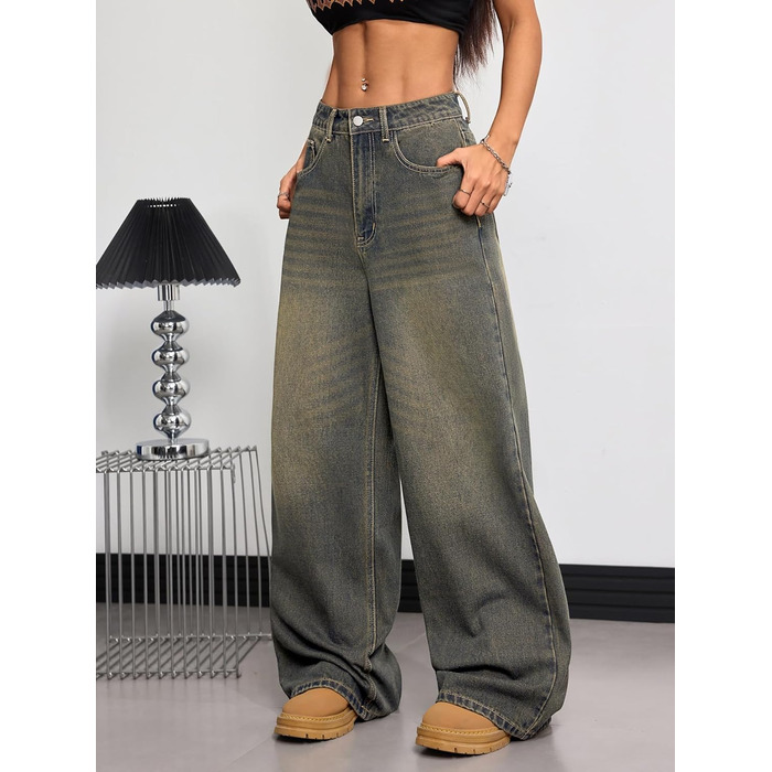 Джинси жіночі широкі Baggy Y2K Denim висока талія блакитні Retro C20 розмір L