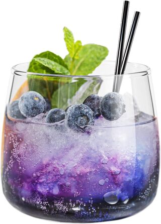 TREND FOR HOME Dessert Glasses Emma Large 475 ml, Round Glasses Set of 6, Gin Tumbler Dessert Bowls Glass, Restaurants and Parties, Dishwasher and Microwave Safe