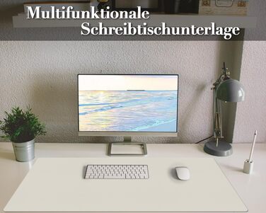 Підкладка на стіл, 80x40 см, з PU-шкіри, для офісу та дому, захист від подряпин, антиковзаюча, білий колір