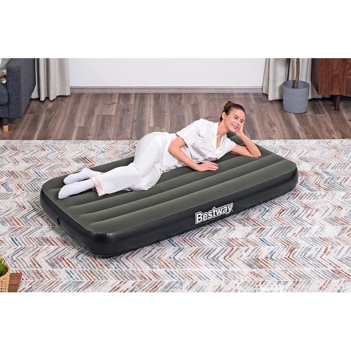 Надувний матрац Bestway Tritech Twin Grau 188x99x25 см - двоспальний, сірий