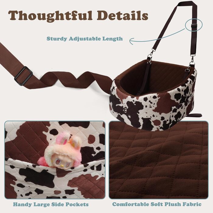 Автокрісло для собак iPetba - безпечне та зручне автокрісло для маленьких собак, захист від зіткнень, антиковзаюча поверхня, захист салону авто, знімне та миється, зелено-коричневе