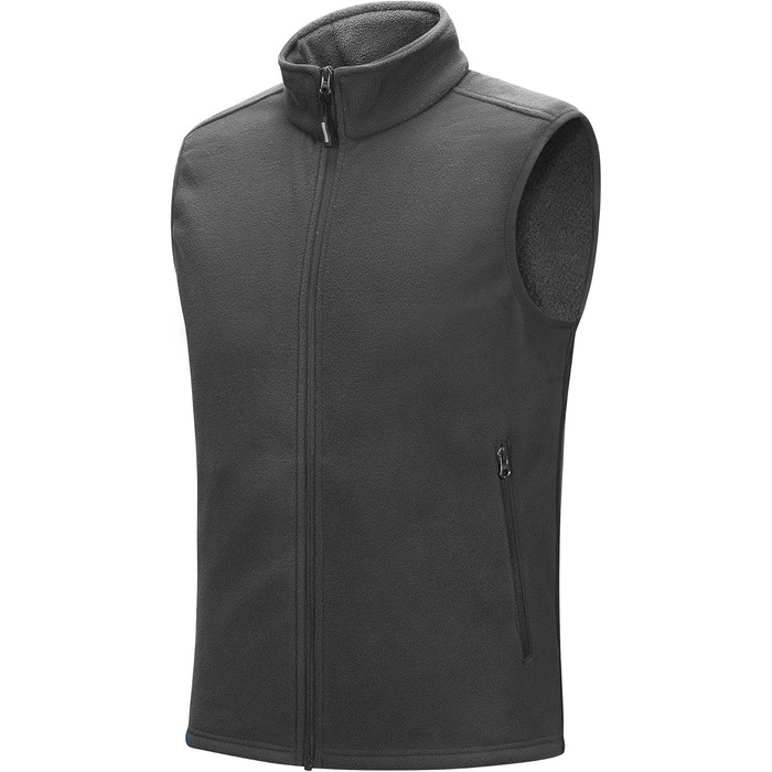 Флісова жилетка чоловіча Outdoor Ventures з довгими рукавами, тепла, вітронепроникна, з підкладкою, зимова жилетка, робоча жилетка для чоловіків з кишенями на блискавці (XL, Dim Gray)