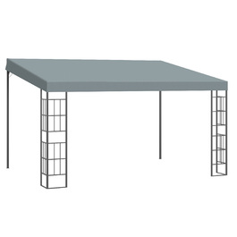 Outsunny Pergola Garden Gazebo 4 x 3 m Canopy Tent made of Metal & Polyester in Grey, ideal for Garden & Patio