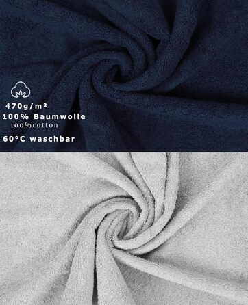 Набір рушників Betz 10 предметів, преміум якість, 100% бавовна, сірий антрацит та сріблястий, для ванної кімнати