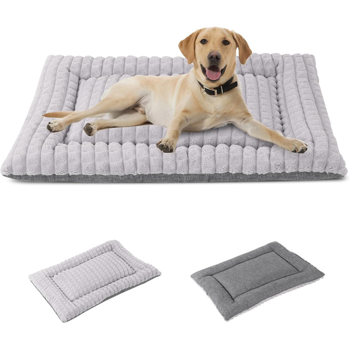 IEUUMLER Dog Bed Washable Dog Mat, Fluffy Soft and Warm Dog Blanket for Travel, Cat Cushion for Large and Small Dogs or Cats FC014 (Gray, 106 * 71cm) (XXL(121*76cm), Gray)