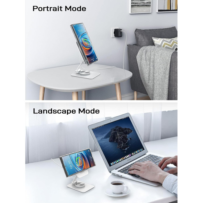 Бездротовий магнітний зарядний пристрій для Samsung Galaxy S25 Ultra/S24, iPhone 16/15/14, Pixel 10/9 Pro/8, Android, білий