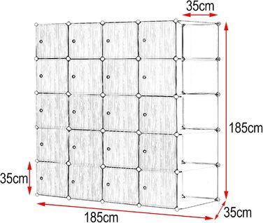 WOLTU Wardrobe/Clothes Cabinet with Shelf System, Bookshelf, Shoe Rack, DIY Shelf with 2 Clothes Rails, Super Large SR0102she