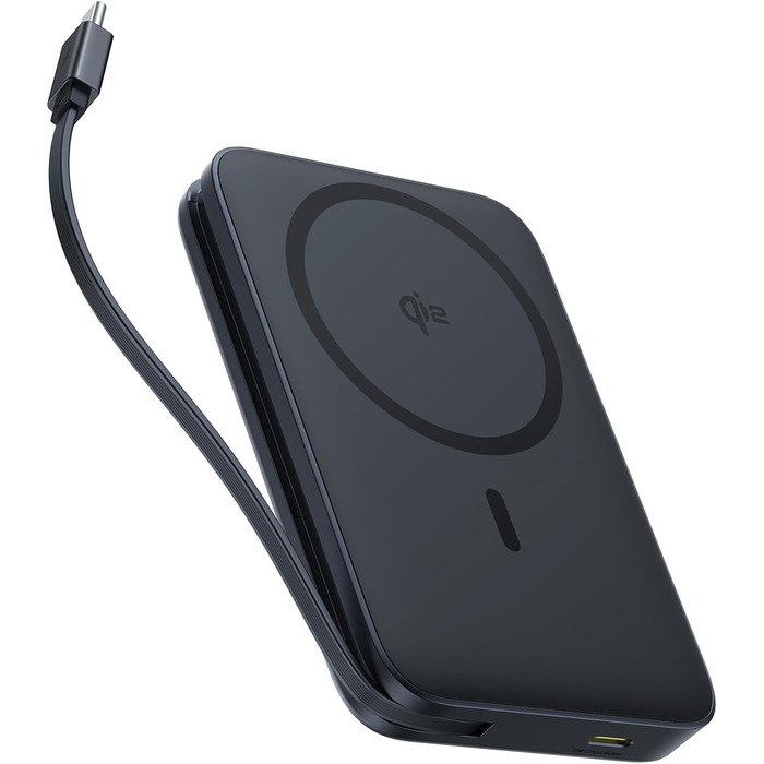 Power Bank Baseus EnerFill MagSafe 10000mAh, 22.5W USB-C, 15W Wireless, для iPhone 17/16/15/14/13/12, сірий