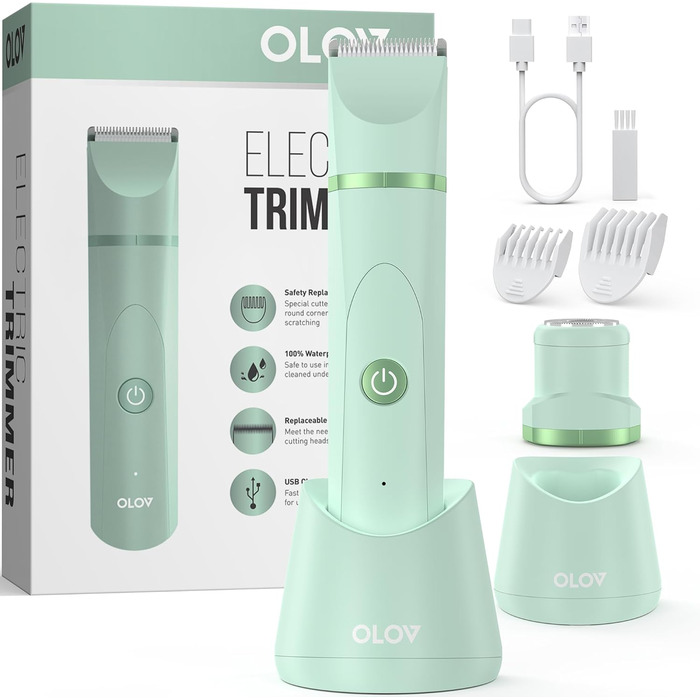 Електричний жіночий епілятор для тіла та обличчя, для інтимної зони, USB, зелений