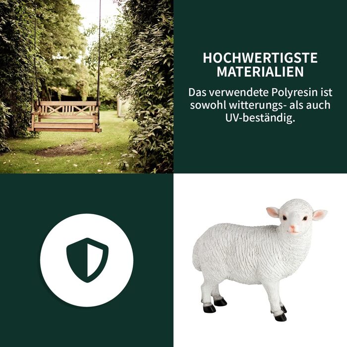 VERDOBA - Sheep Decorative Figure - Realistic Garden Figures Large - Weatherproof Decorative Sheep for Your Garden - Hand-Painted Garden Figures for Outdoors