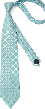 Чоловічий краватковий комплект Enlision: краватка, нагрудна хустинка, краватки-скрепки. Пазли, в клітинку. Для весілля та бізнесу.