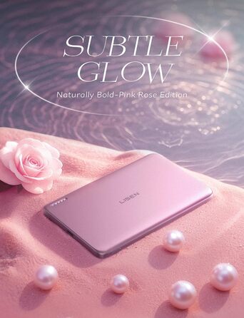Power Bank Magsafe LISEN 5000mAh для iPhone 17/15 Pro/Max/13 - Рожевий, 18W PD USB-C, Slim, Аккумуляторний чохол, Аксесуар