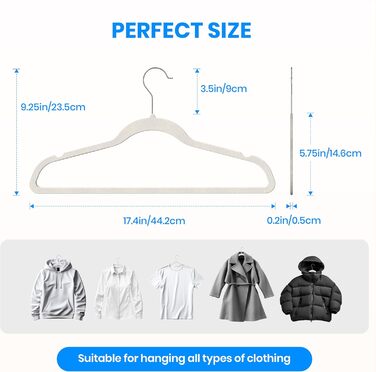 Клеiderbügel YSSOA: 50 шт. вешалок для одягу з антиковзаючою поверхнею, 360° обертання, білі, для шафи, економія місця
