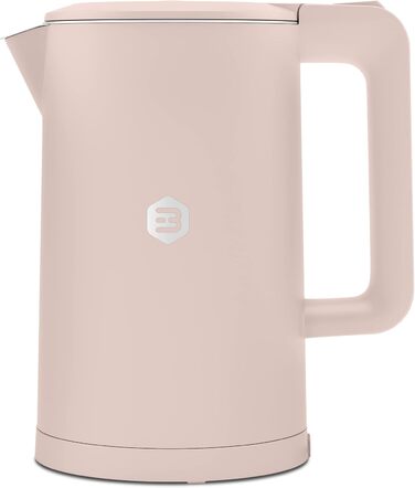 Balter Stainless Steel Kettle WK-4, 1.7 Liter, Electric Kettle, Double-Walled Design, BPA Free, LED, Compact Tea Kettle, Quiet (Black) (Pink)