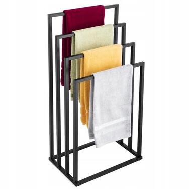 Підлоговий вішак-стійка для рушників у ванну кімнату, чорний, стиль лофт, YOKA