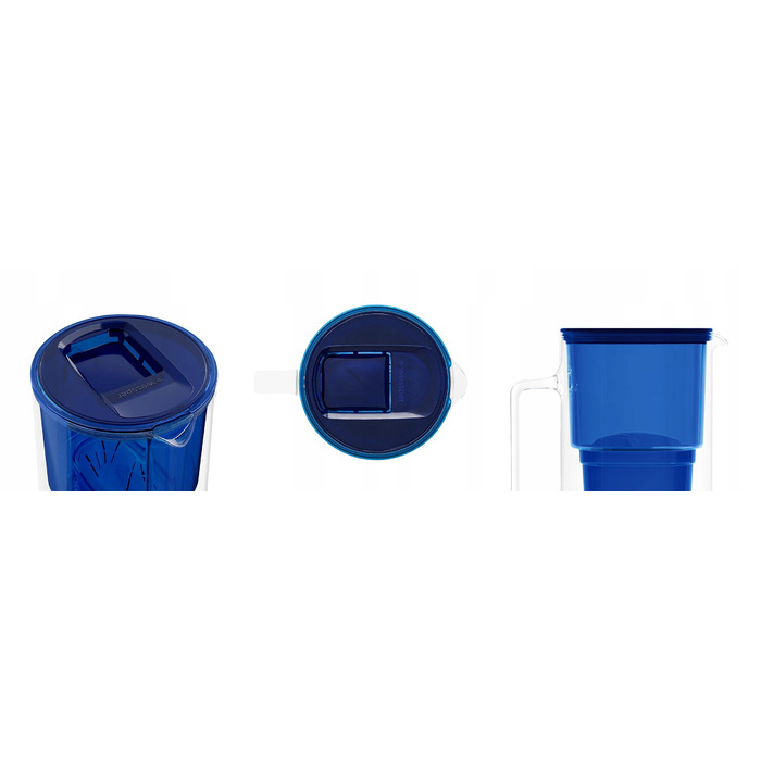 Скляний фільтр-кувшин Wessper D2 BOROSILICATE 3л, синій + 7 фільтрів