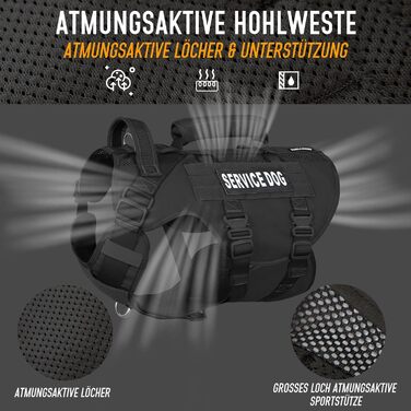 Тактичне облягання для собак, підтримуюче облягання для середніх та великих собак, Air Mesh регульоване облягання для службових собак з металевою застібкою 39g для навчання, прогулянок, чорний, розмір M (обхват шиї: 36-53 см, обхват грудей: 50-74 см)