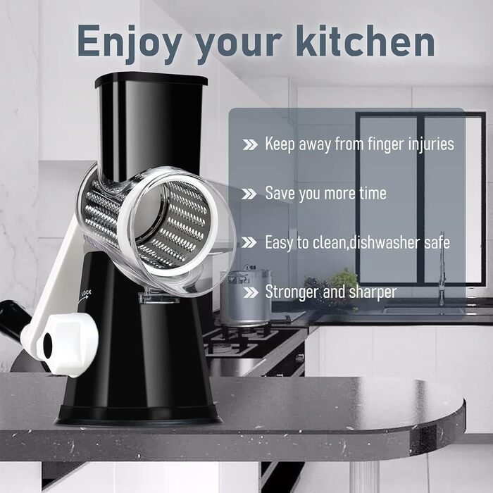 Трока для сиру та овочів KEOUKE з ручкою: 3 змінні леза для сиру, картоплі, капусти, горіхів, шоколаду