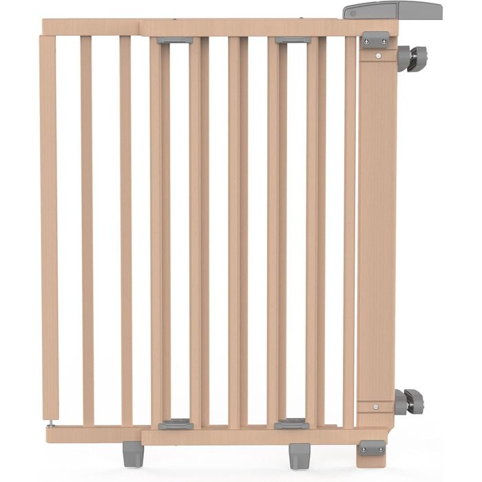 Захист для сходів Geuther Oris | Дверний замок для сходів з кріпленням, ширина 67-95 см | Дверний замок з розсувною дверцятами | Дерев'яне дитяче захисне ворота, натуральний лак 67-95 см