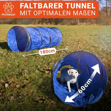 Набір для аджиліті для собак [11-TLG.] - універсальний набір з перешкодами, тунелем, слаломом та іншим для тренування та аджиліті собак - з аксесуарами та сумкою для транспортування, великий розмір