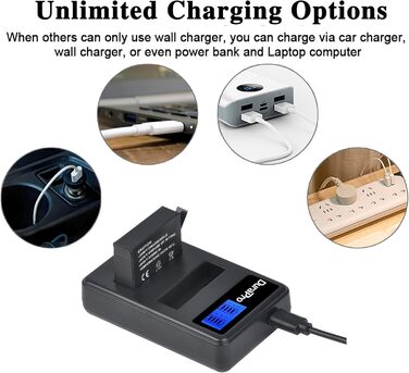 Акумулятор DuraPro 4X 1680mAh + LCD зарядний пристрій Dual USB для GoPro 4 / Hero 4 AHDBT-401