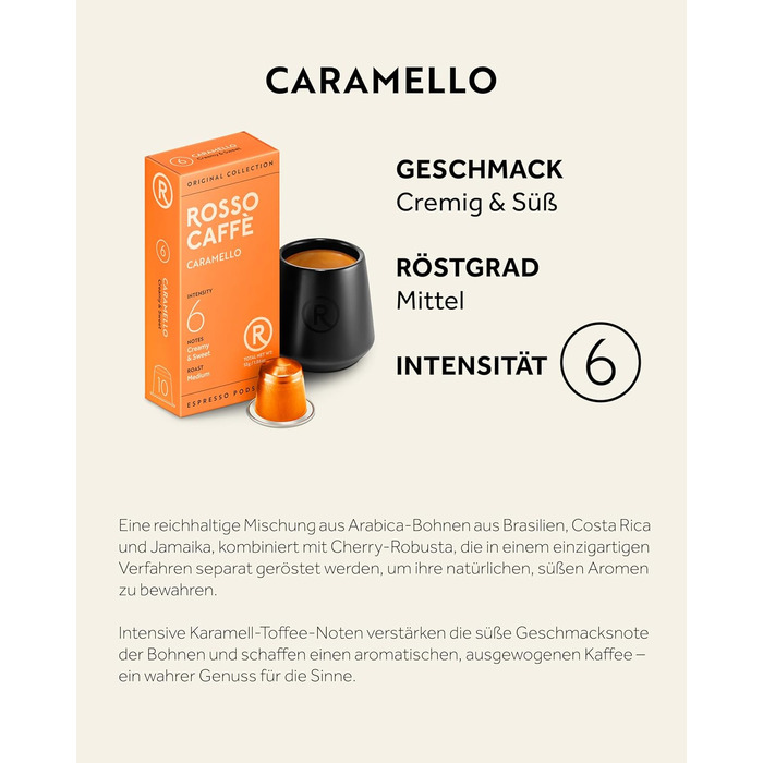 Капсули кави ROSSO CAFFÈ Nespresso, 120 шт. Аромакава, набір з 3 преміум смаків, сумісні з Nespresso, 120 шт.