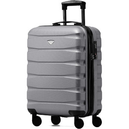 Чохол-валіза Flight Knight 56x45x25 см, жорсткий, ручна поклажа, сумісний з British Airways та Easyjet, сірий/чорний