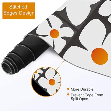 Килимок для миші з PU-шкіри, 90 x 40 см, XXL, захист столу, для офісу та дому (Frangipani)