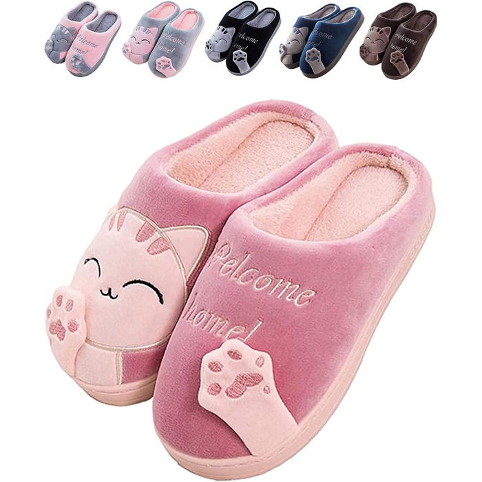 Тапочки додому JackShibo для жінок та чоловіків, зимові, плюшеві, теплі, з фетру, зручні (36/37 EU, червоні)