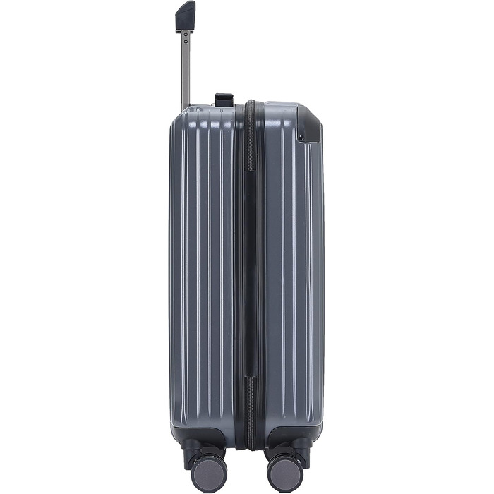 Чемодан з TSA-замком, телескопічною ручкою та 4 колесами, жорсткий корпус (Сірий, маленький)