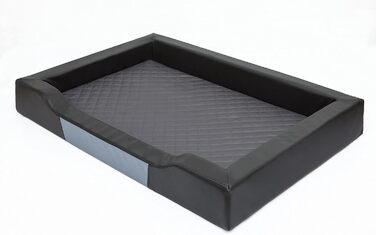 Крісло-ліжко для собак XL, 93x62 см, чорний Eco-шкіра, з матрацом