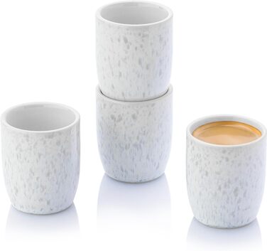 Набір чашок для еспресо SÄNGER Santorini (4 шт.) - кремовий колір з блакитним градієнтом, 80 мл, PREMIUM COLLECTION