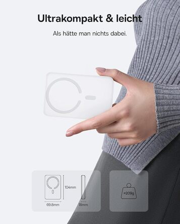 Power Bank Baseus Enerfill MagSafe 10000mAh 22.5W з магнітним кріпленням, USB-C, бездротовий, для iPhone 16/15/14/13/12