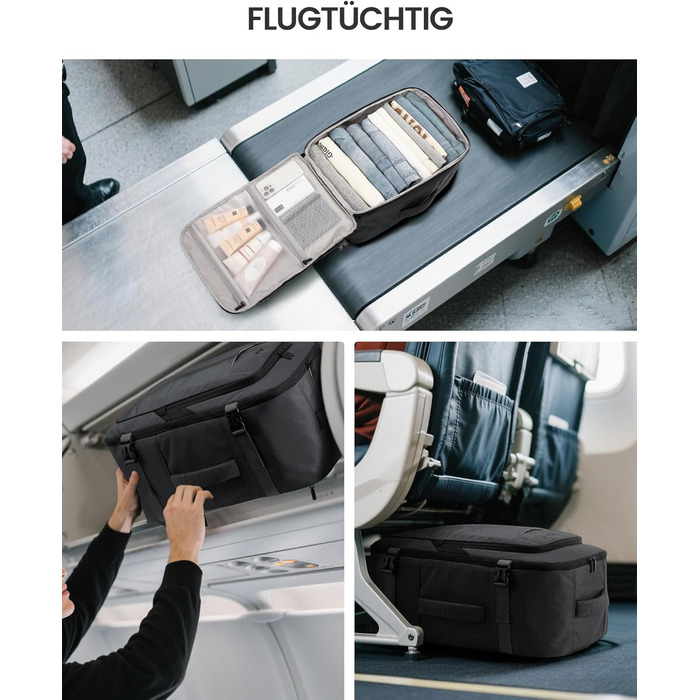 LOVEVOOK Рюкзак для ручної поклажі, 40L, для подорожей, ноутбук 17.3