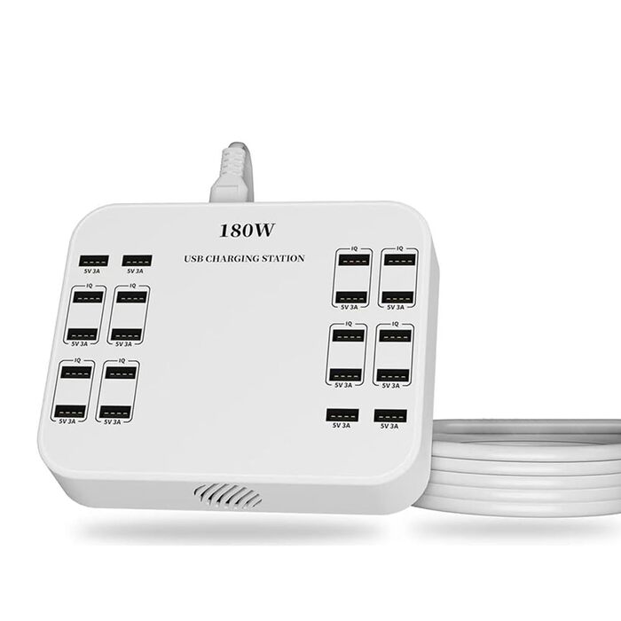 USB-зарядний пристрій 20 портів, портативна станція швидкої зарядки для iPhone, iPad, Samsung, Google, Xiaomi, Huawei та інших пристроїв