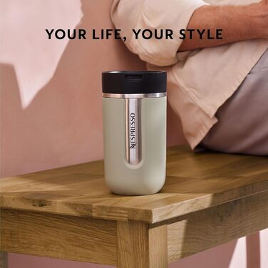 Термокружка Nespresso Travel Mug Small Sage Green 300 мл - для кави, чаю, матча, з кришкою, нержавіюча сталь