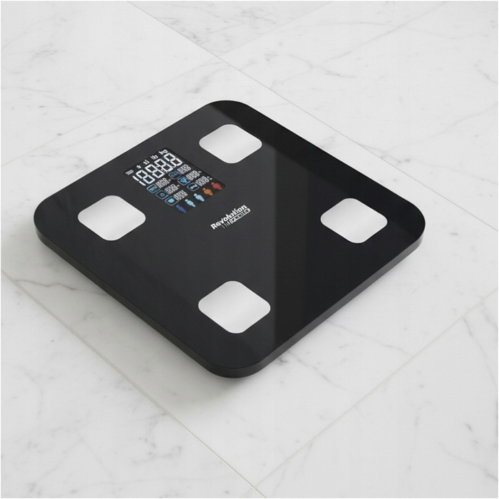 Електронні аналітичні ваги для ванної кімнати Slim, чорні — з підтримкою української мови в додатку