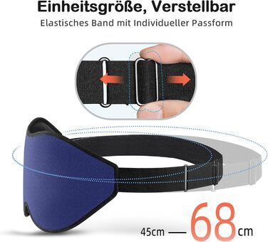 Маска для сну Innelo 3D, 100% затемнення, блакитна - для жінок та чоловіків, зручна, з мішком для подорожей
