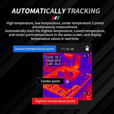 Тепловізор інфрачервоний FY10-black -20℃~550℃, 96x96, 2.4