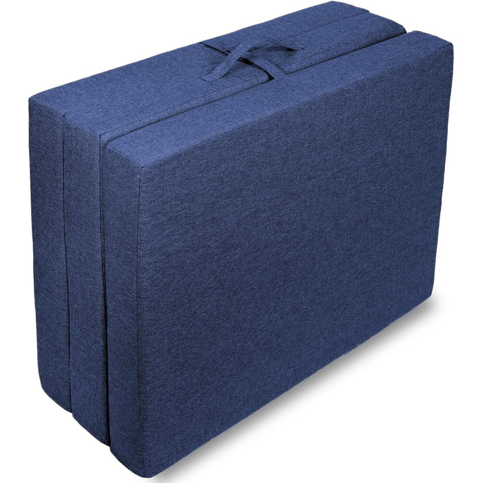 Складаний матрац Sunnypillow Premium 80x195x15 см, три секції, знімний чохол, товстий пінополіуретан, синій – гостьовий, дорожній, складаний матрац для дому та подорожей