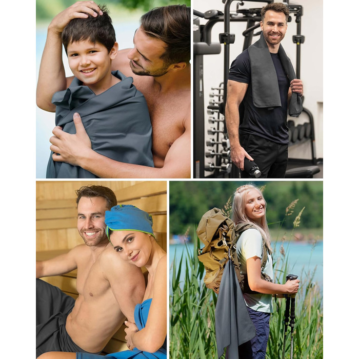 Рушник з мікрофібри Fit-Flip - компактний та легкий, швидковисихаючий - для подорожей, спорту, пляжу - великий, 50x30 см - 1 шт.