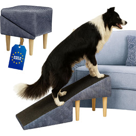 Сходи для собак Outentin – розкладні, з антиковзким покриттям, для маленьких та великих собак, до дивану та ліжка, стабільні та складні, дизайн меблів, висота 36 см, для дому та подорожей (Графіт)