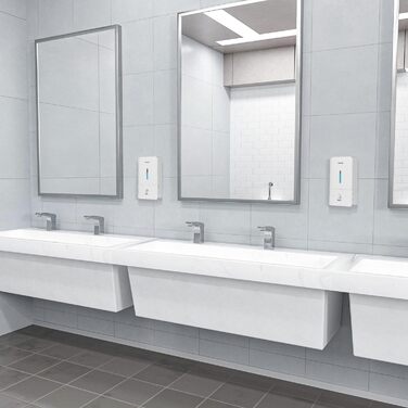 AIKE AK1006 800ML Soap Dispenser Wall Mount No Drilling, Manual Wall Soap Dispenser Made of Plastic, Liquid Soap Dispenser for Public Use, White