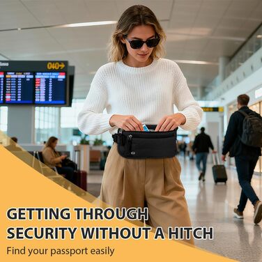 Чоловіча/Жіноча поясна сумка DiULi, чорна, з двома блискавками та регульованими ремінцями для спорту, подорожей та активного відпочинку